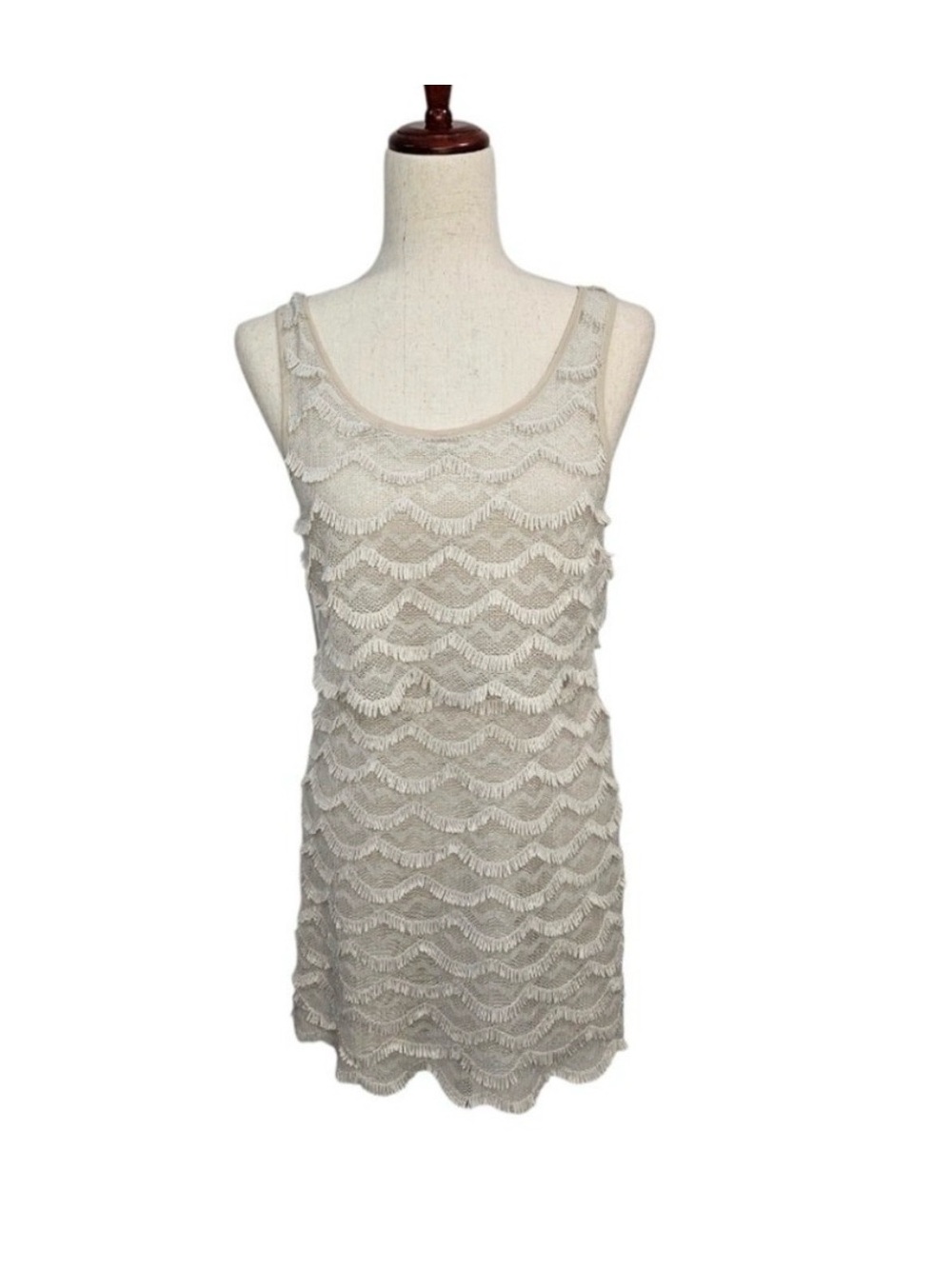 Urban Outfitters Cream Fringe Dress